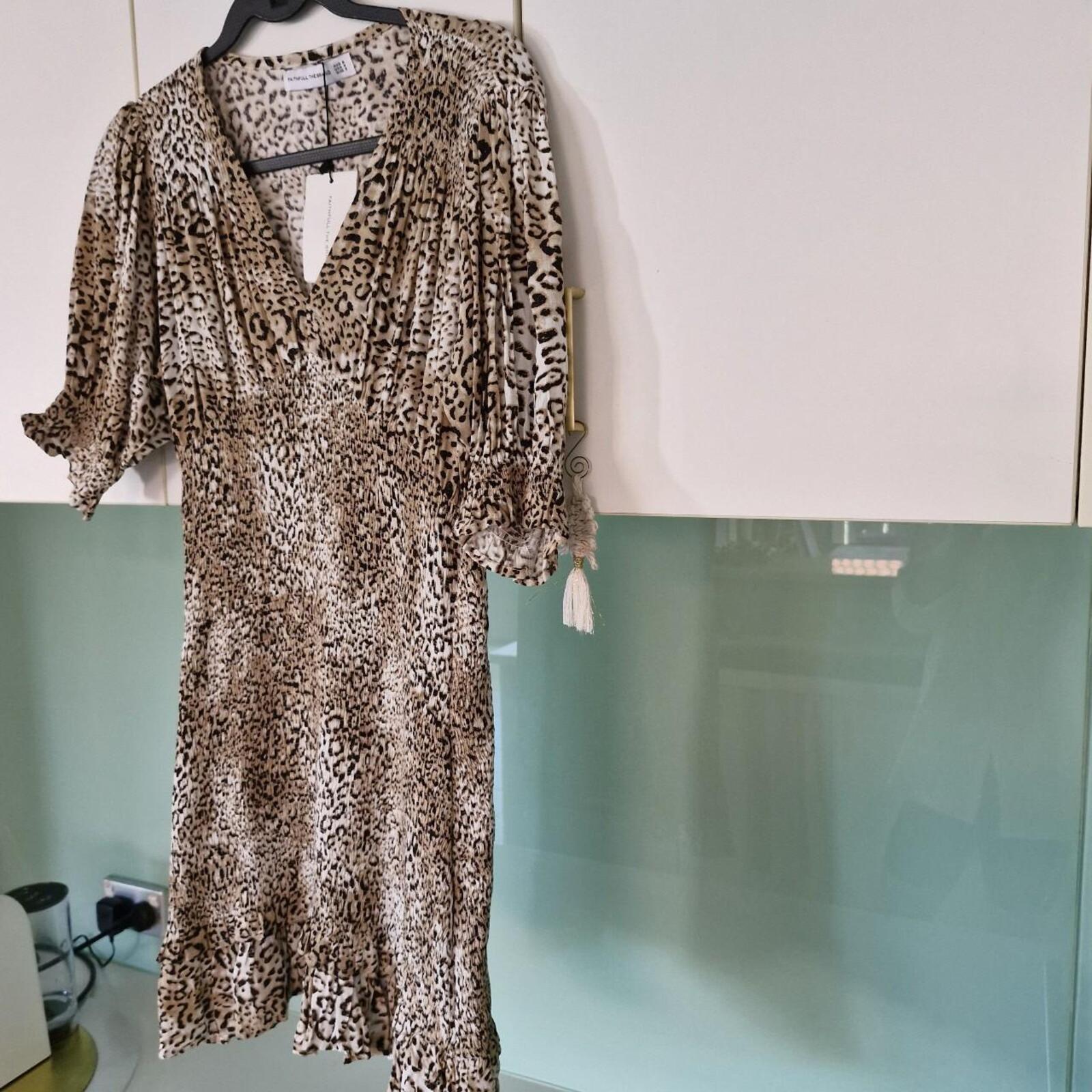 Faithfull The Brand leopard print shirred mini dress 8