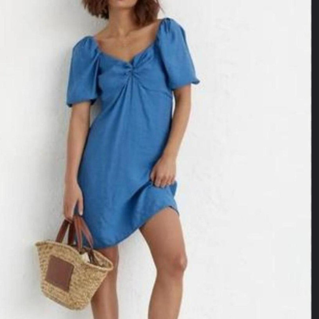 Miss Shop Casablanca blue cotton dress