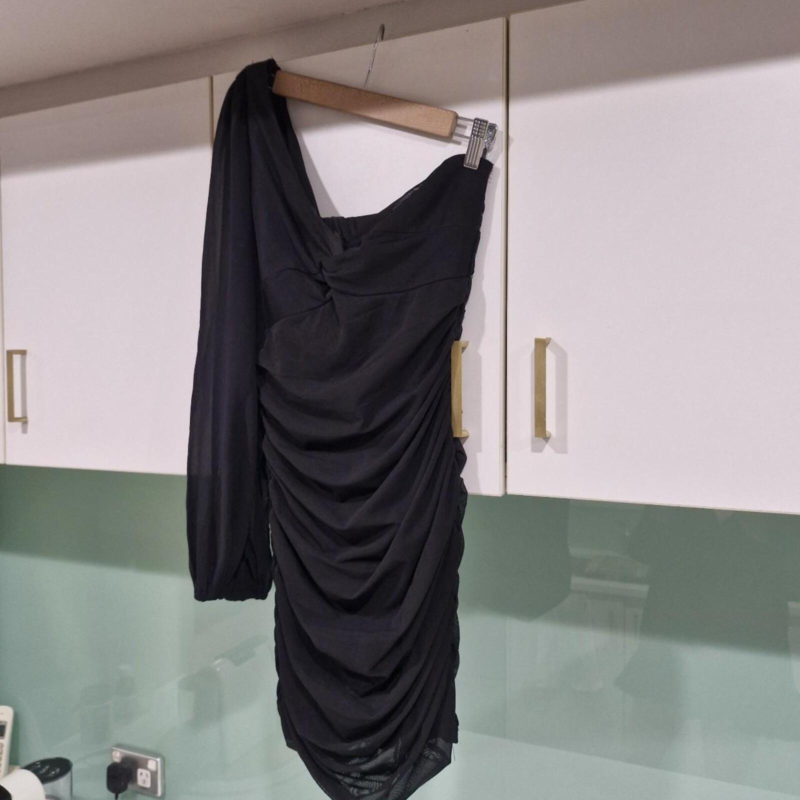 That’s So Fetch black one shoulder mini dress
