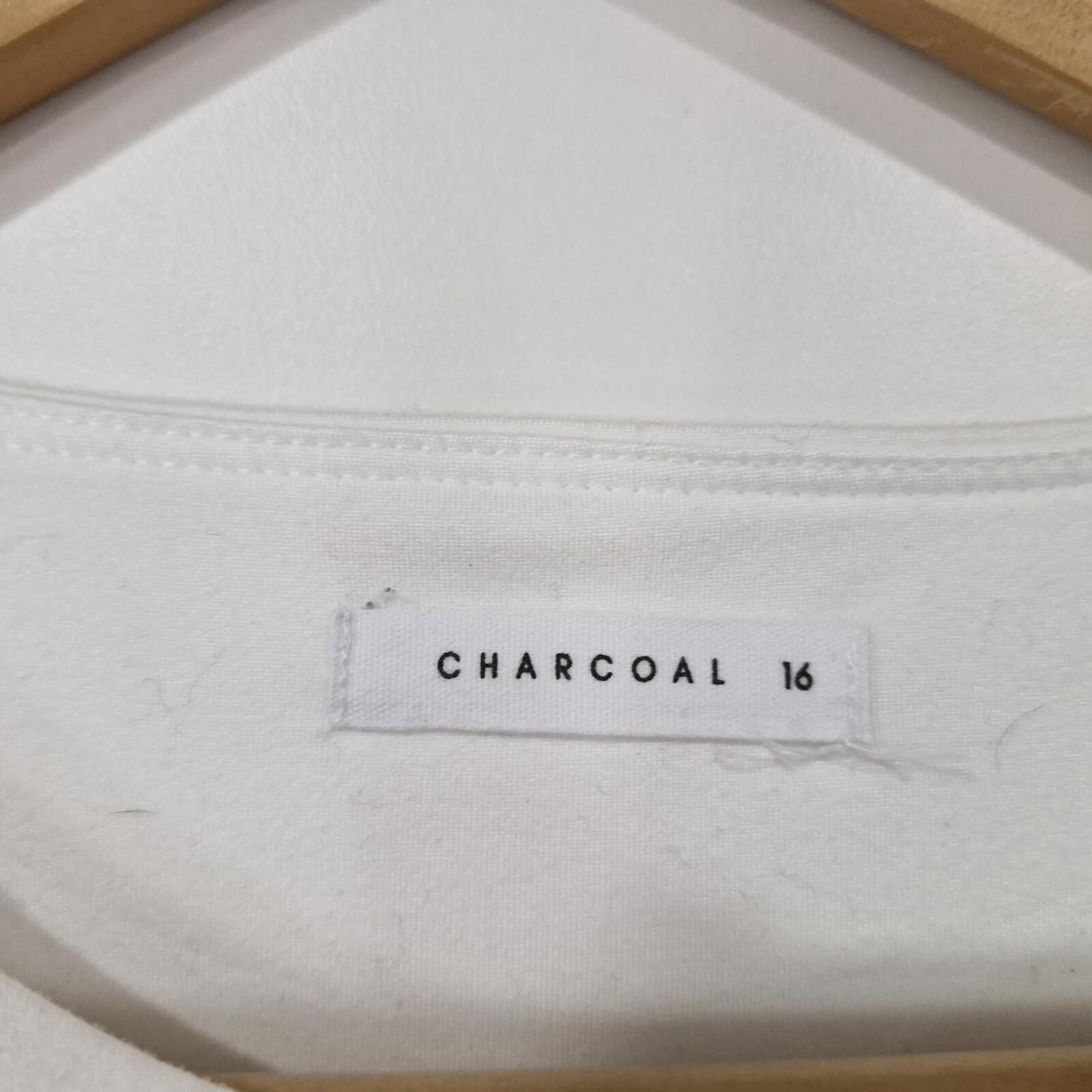 Charcoal White dress with twist belt detail 16