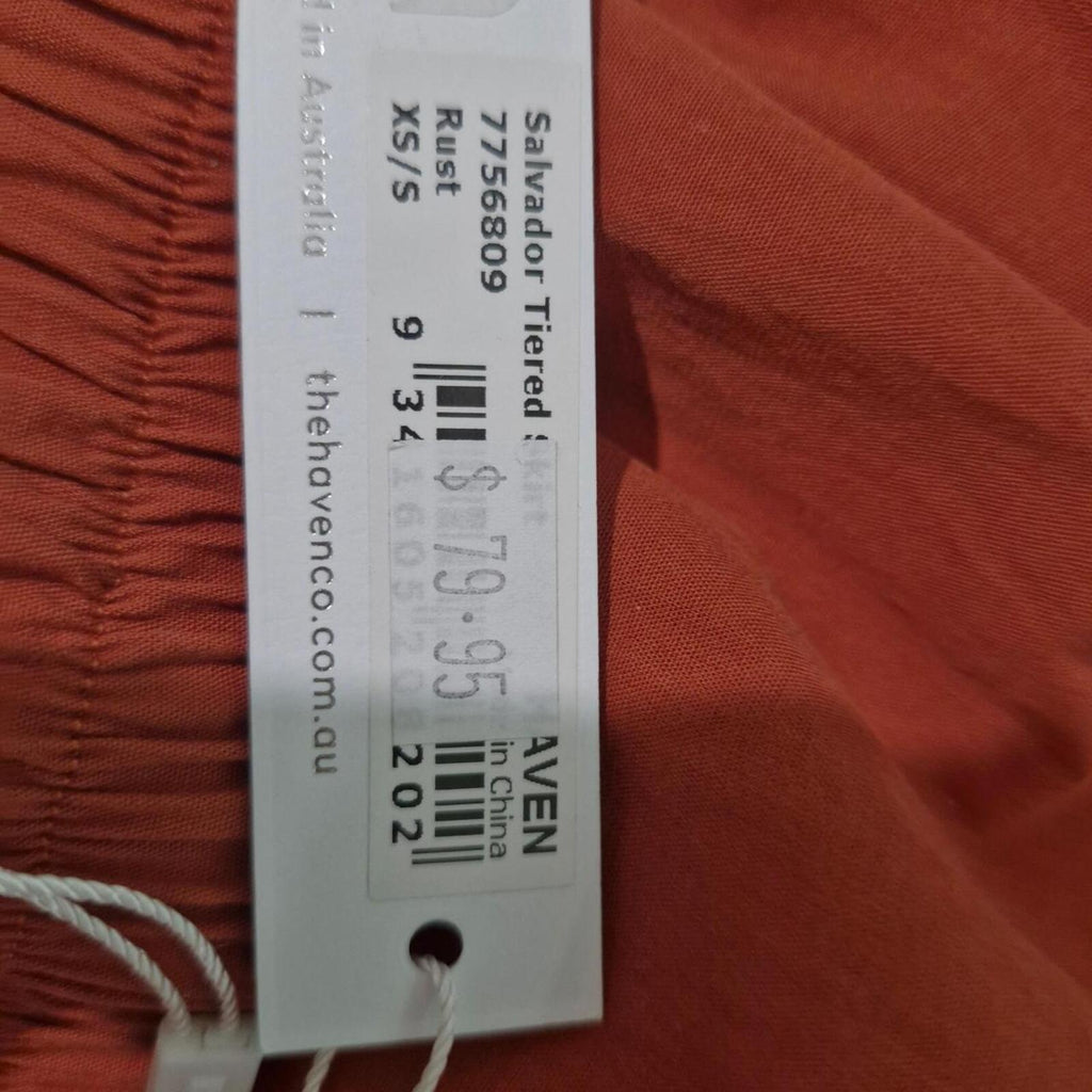 HAVEN Cotton Tired Maxi Skirt S