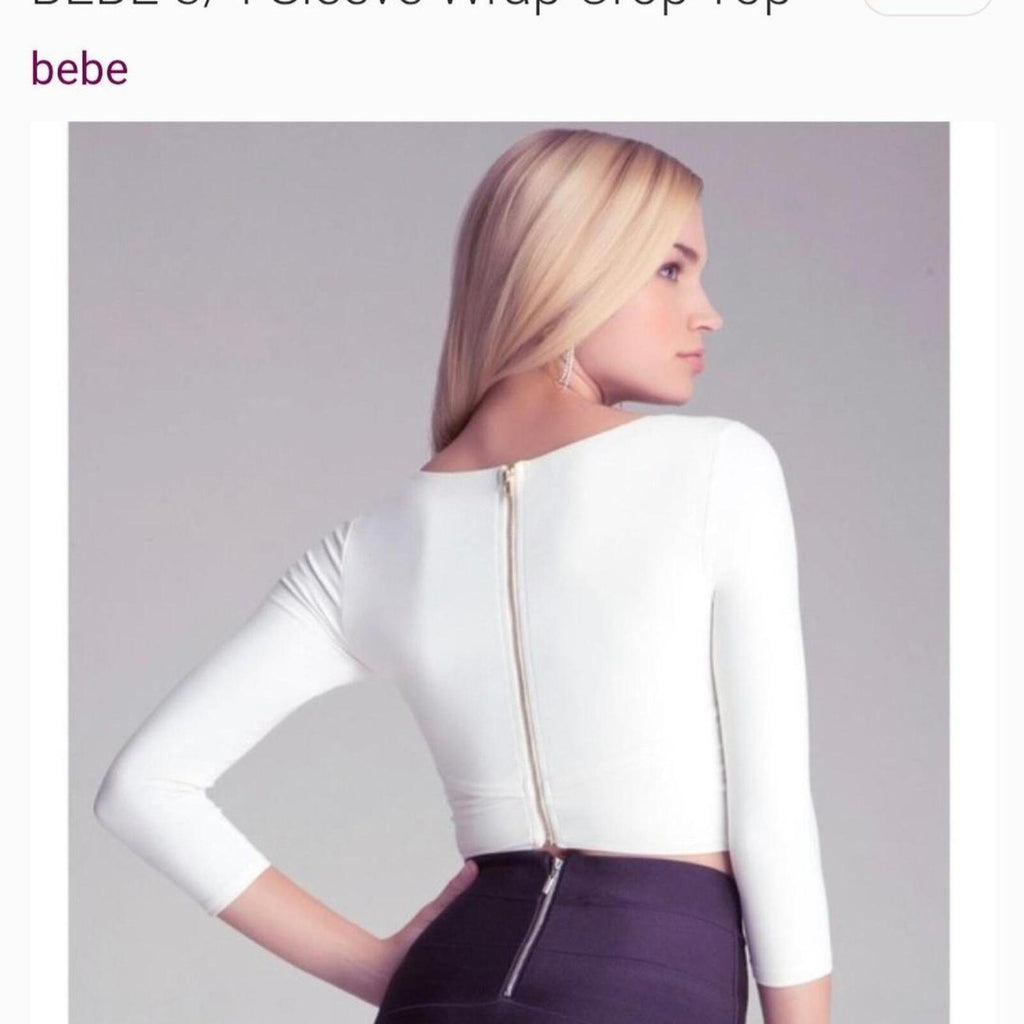 Bebe white wrap crop top