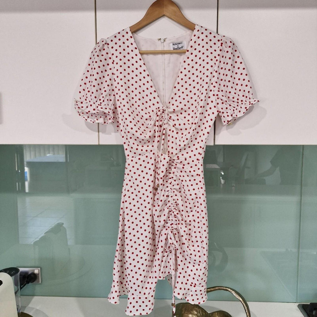 Runaway The Label Red and white polka dot mini dress XS