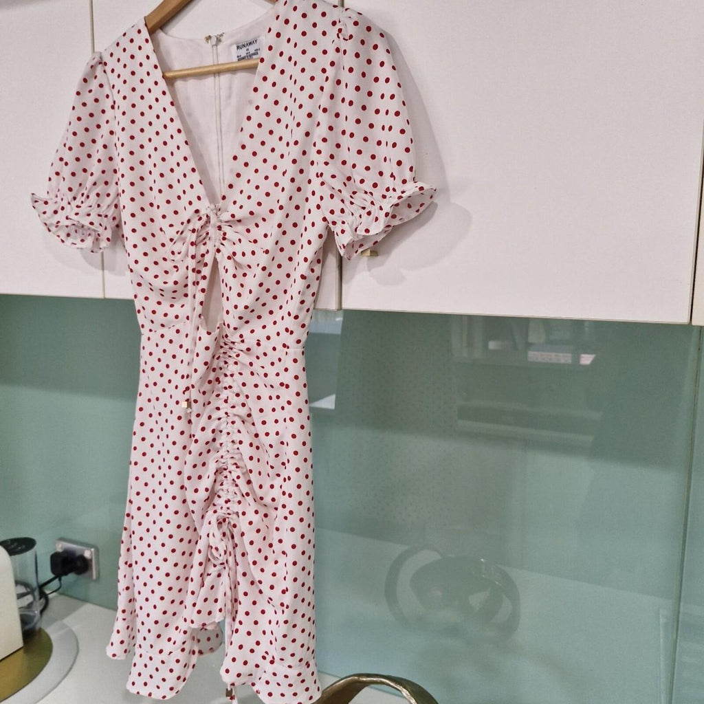 Runaway The Label Red and white polka dot mini dress XS