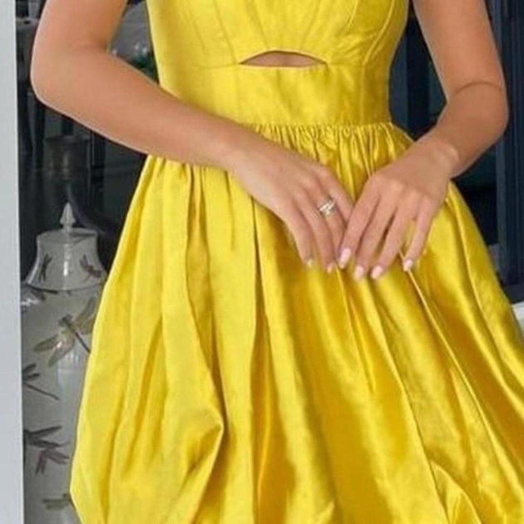 Gold Satin RSVP Sheike Strapless Bubble dress 6