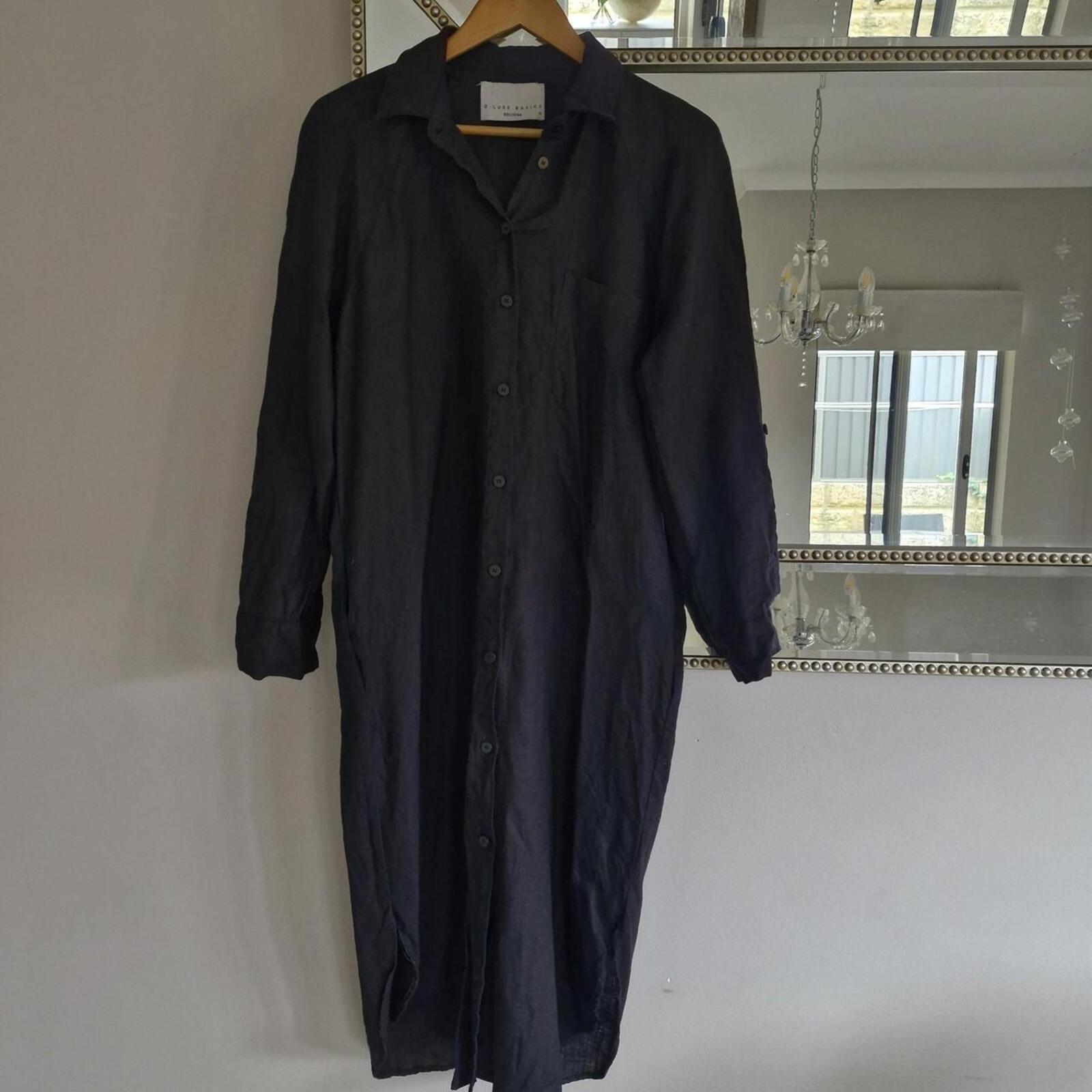 Decjuba Linen Shirt Dress With Pockets M