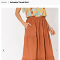 HAVEN Cotton Tired Maxi Skirt S