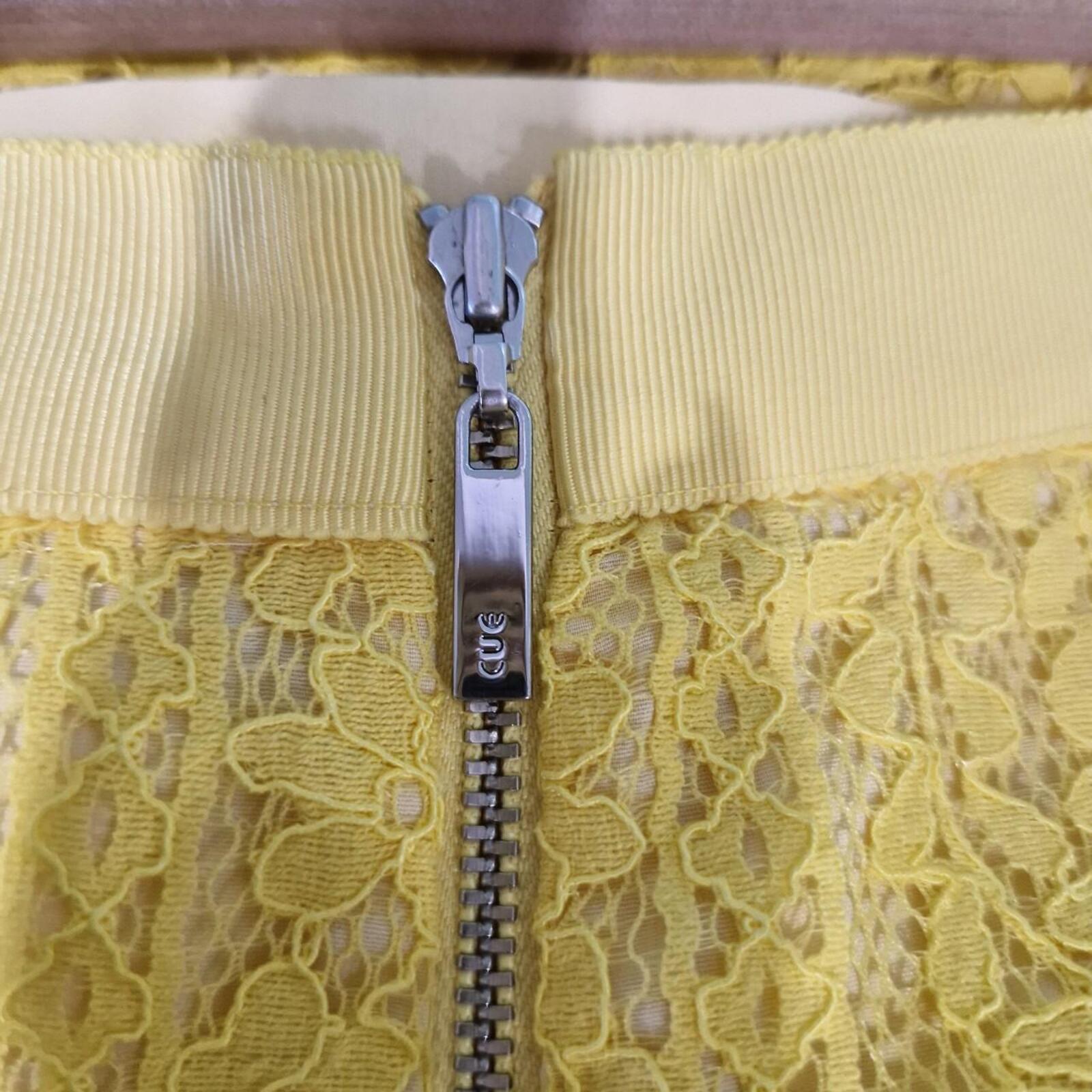 Cue yellow lace midi skirt