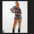 Motel Rocks purple tie dye shirt dress