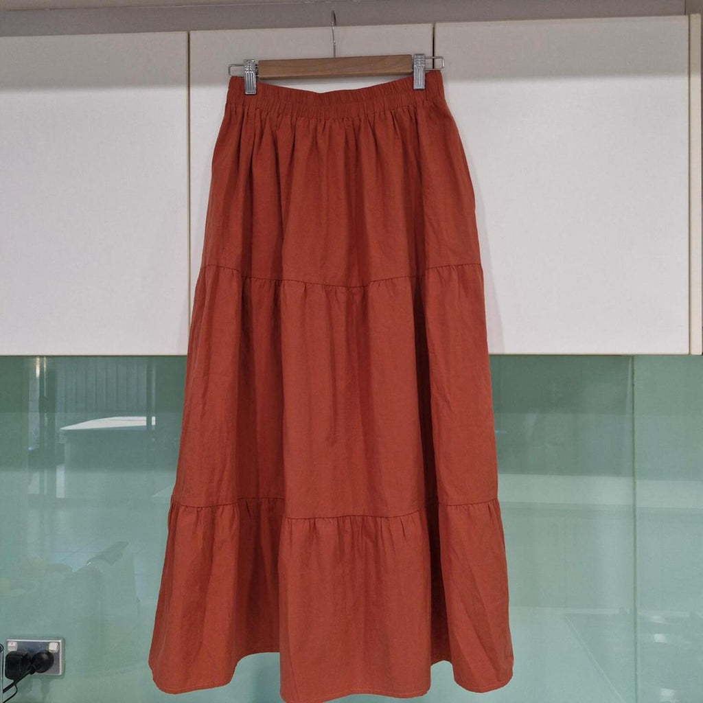 HAVEN Cotton Tired Maxi Skirt S