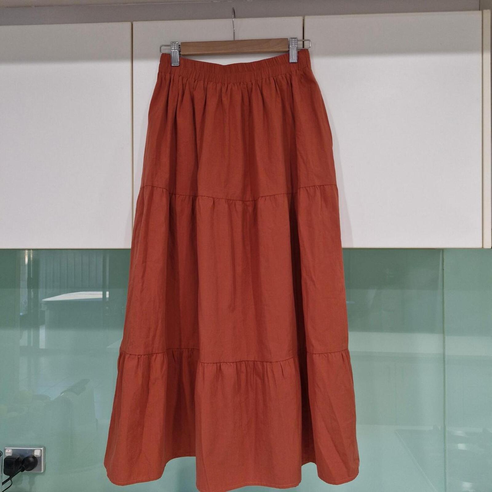 HAVEN Cotton Tired Maxi Skirt S