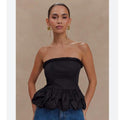 Meshki Cora black strapless top