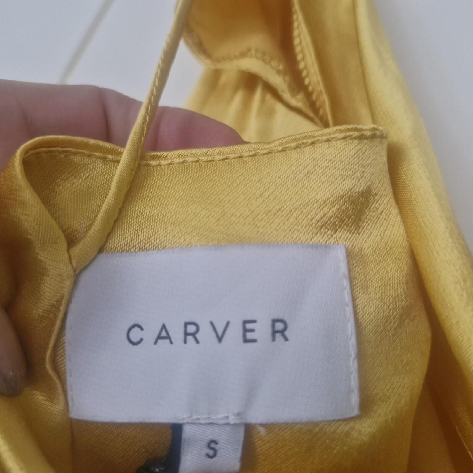 CARVER Gold satin crop top with tie detail