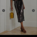 Cue black sequin midi skirt