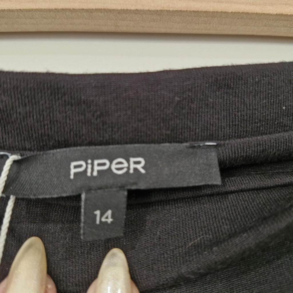Piper black drape mini skirt