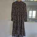 Decjuba Black & pink floral midi dress with high neck 8