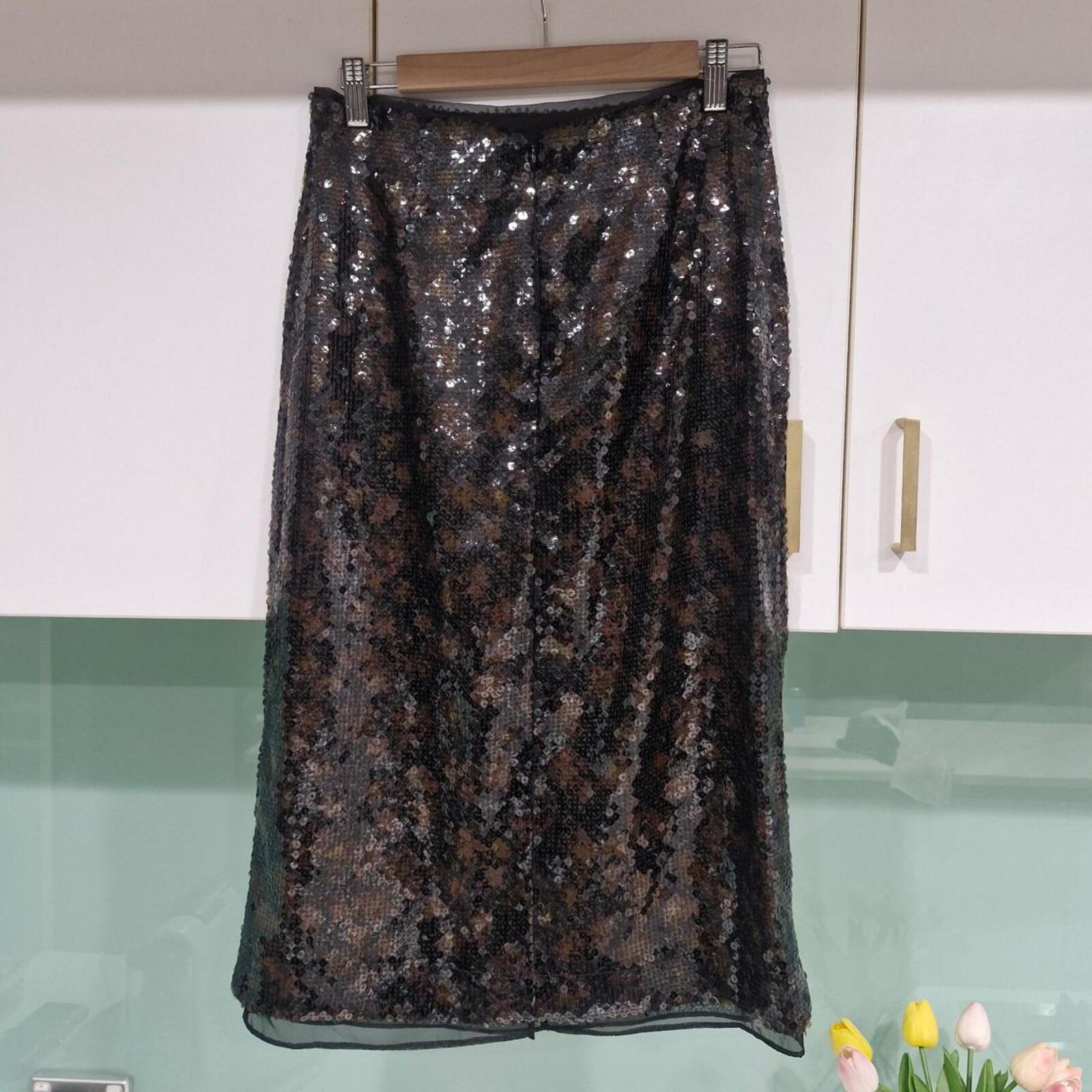 Cue black sequin midi skirt