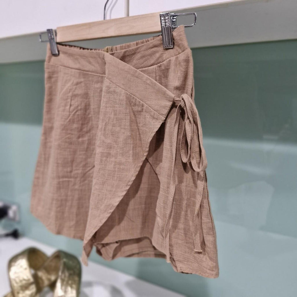 Billy J tan wrap skort