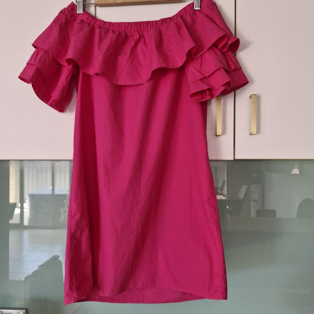 Pink Bershka off the shoulder dress M