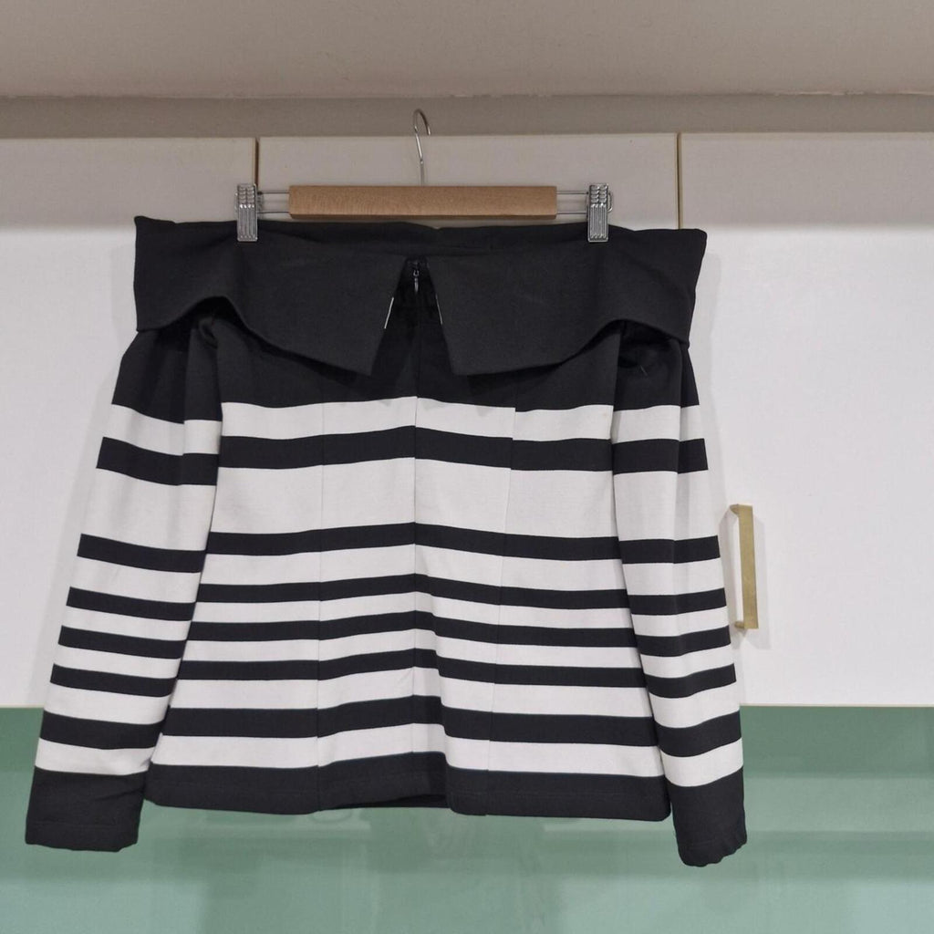 Kookai Striped Off Shoulder Top 10