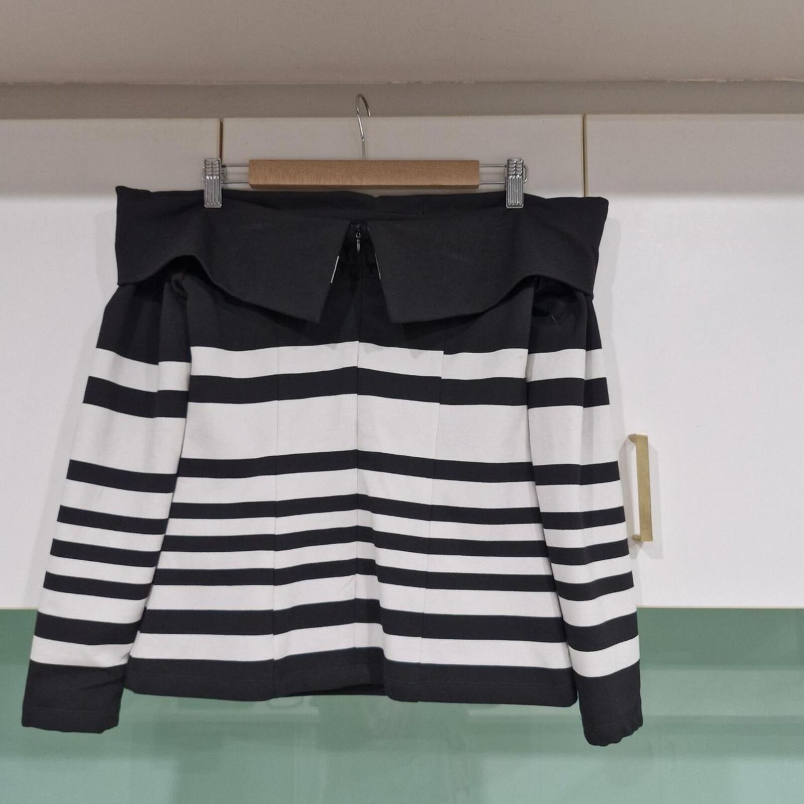 Kookai Striped Off Shoulder Top 10