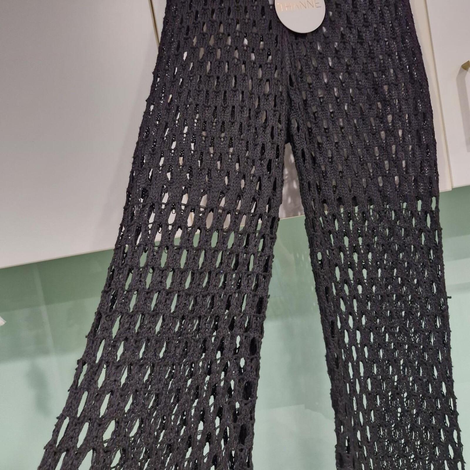 Thanne black crochet pants