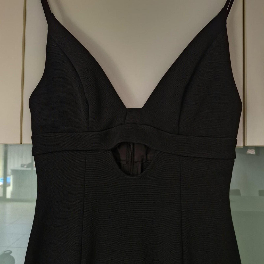 KOOKAÏ black bodycon dress with cut out detail. Size: 8