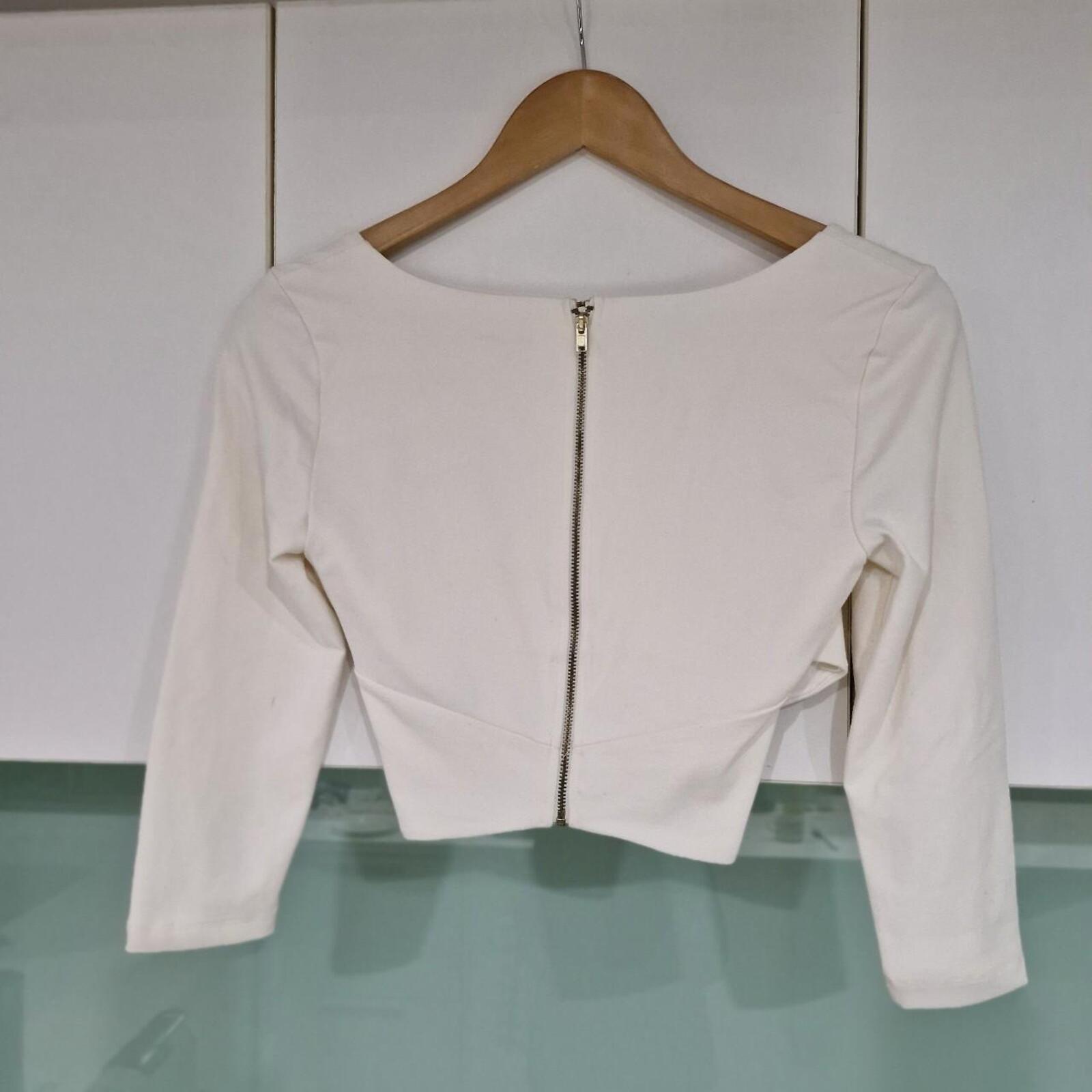 Bebe white wrap crop top
