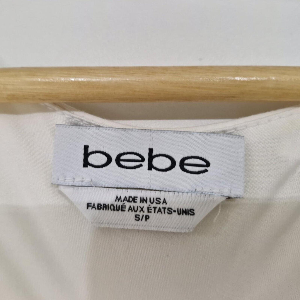 Bebe white wrap crop top