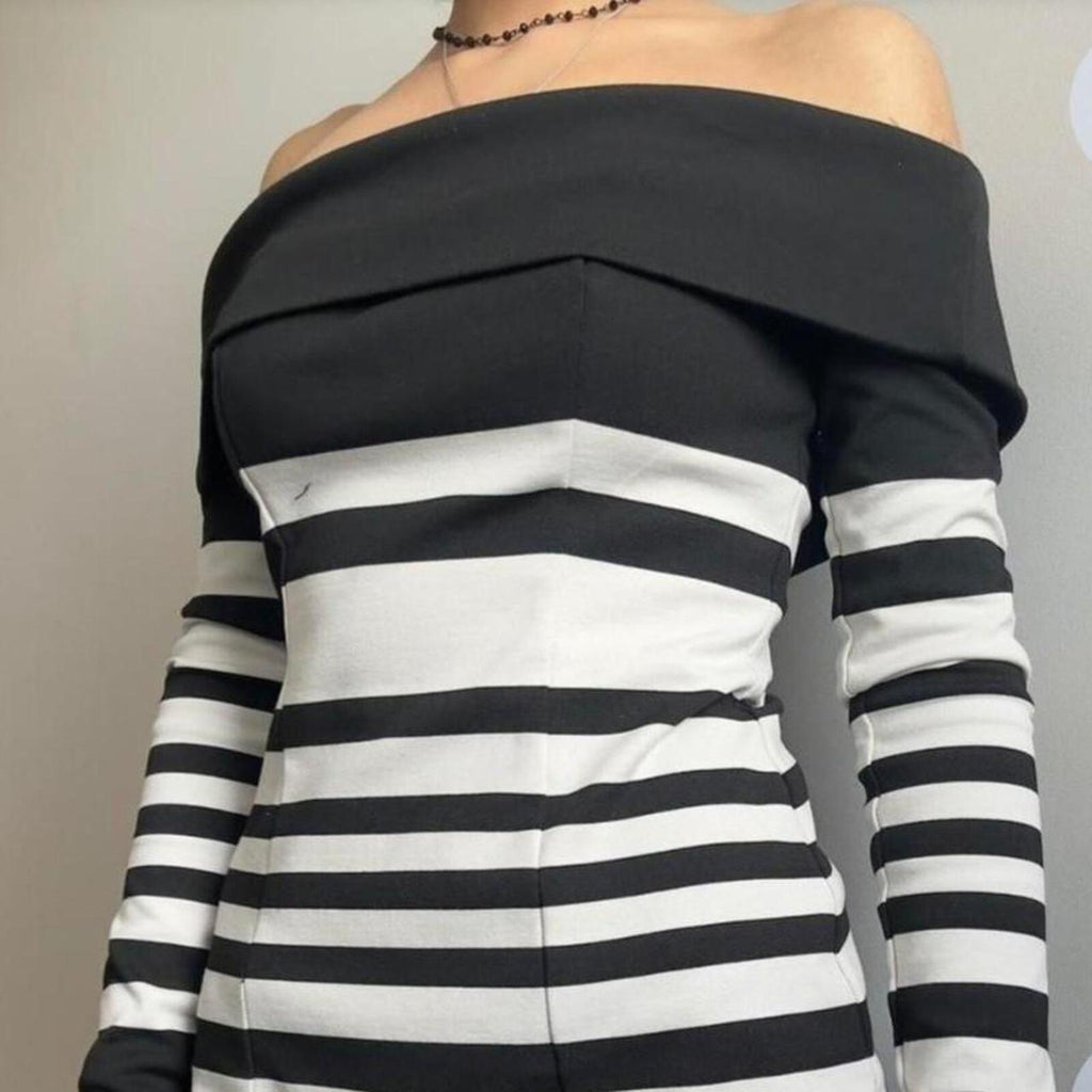 Kookai Striped Off Shoulder Top 10