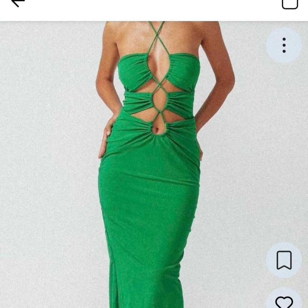 JGR & STN green maxi dress