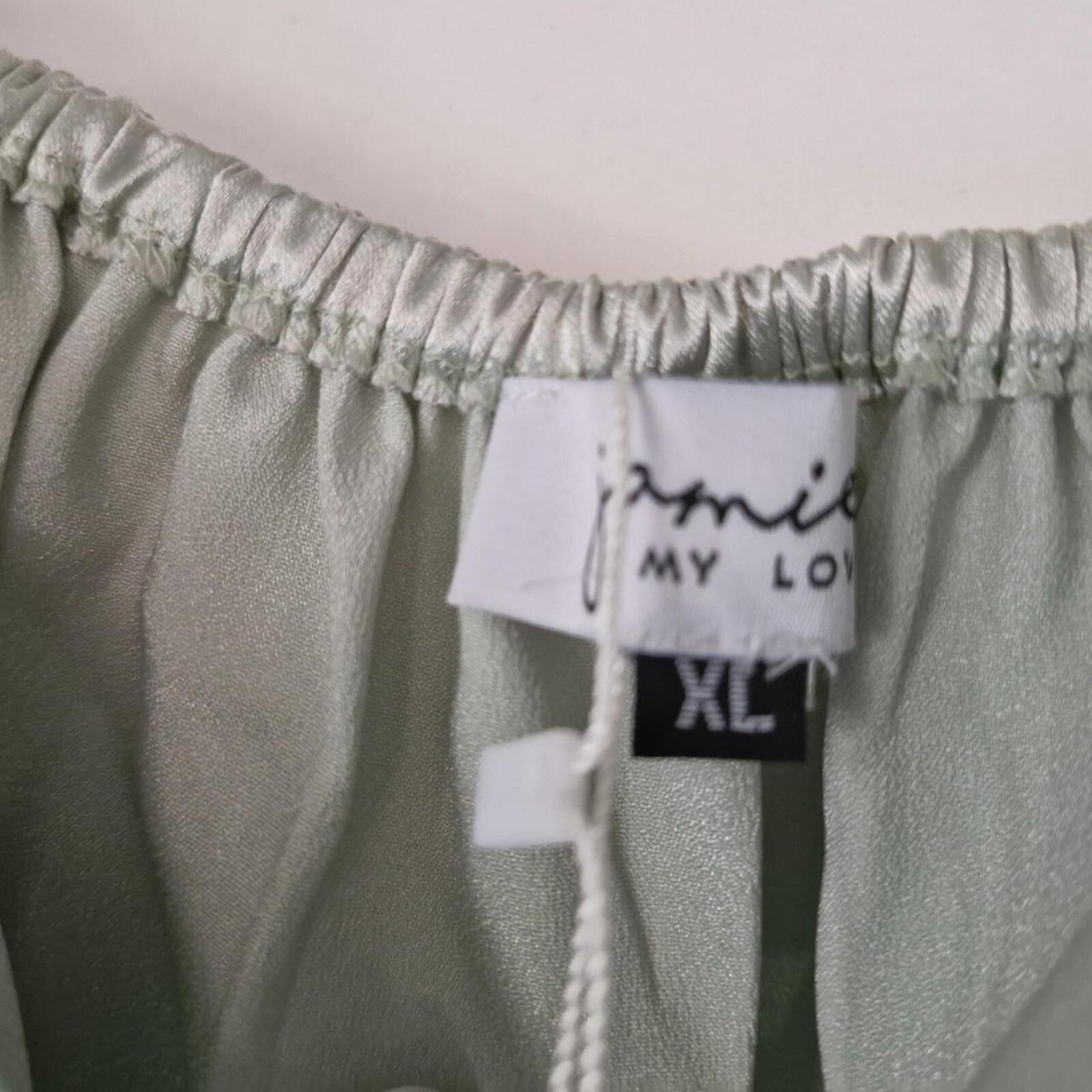 Jamie My Love Mint satin tie-up crop top XL