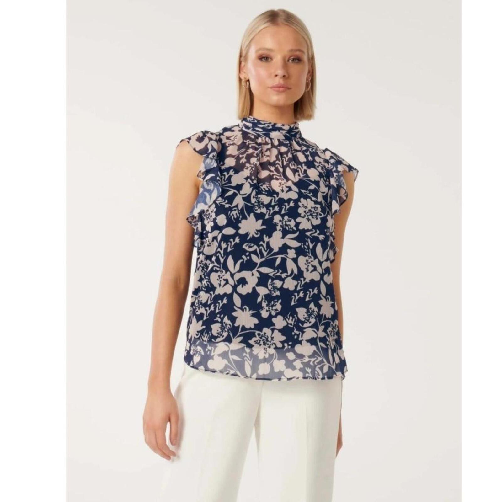 Forever New Rayne Navy floral top
