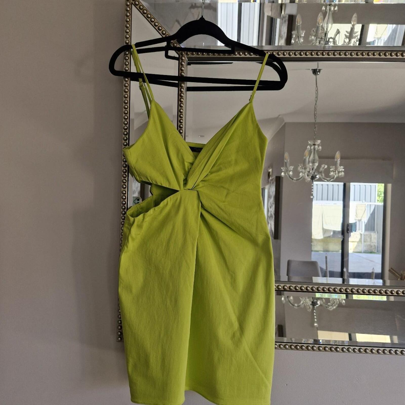 Zara Cutout Lime Dress