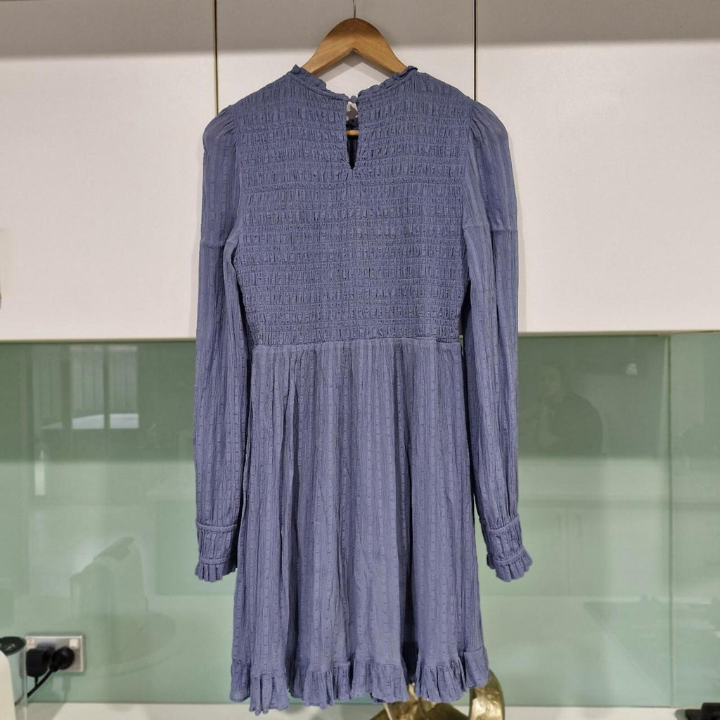Forever New blue shirred dress