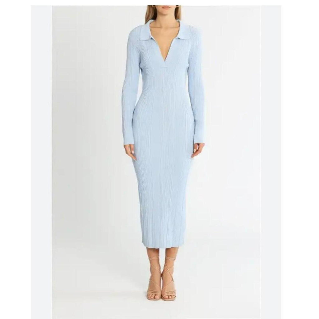 MinkPink Tori blue bodycon midi dress