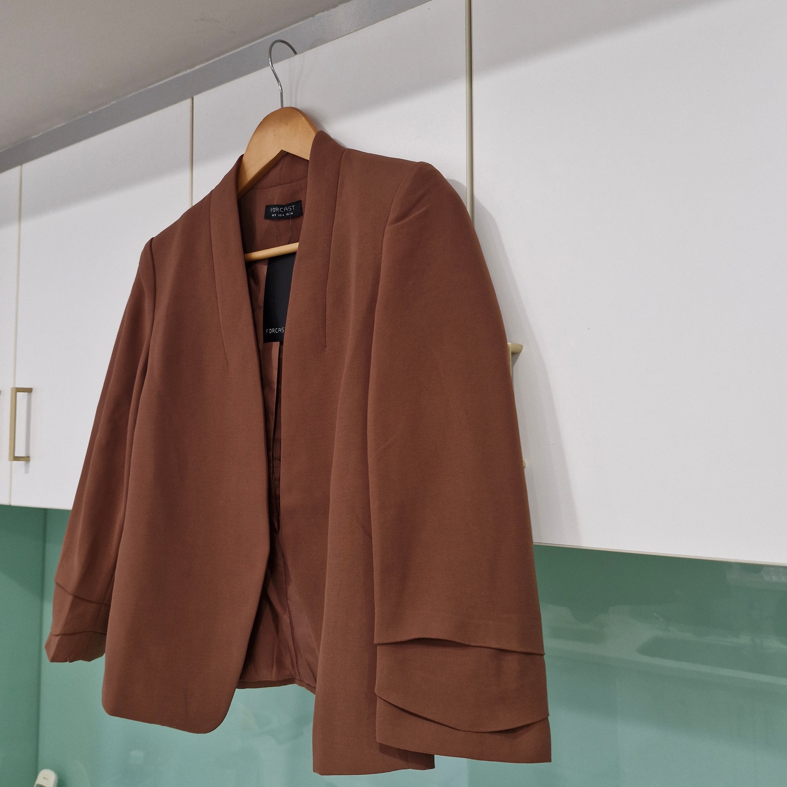 Forcast Crop Blazer With Ruched 3/4 Sleeves 8